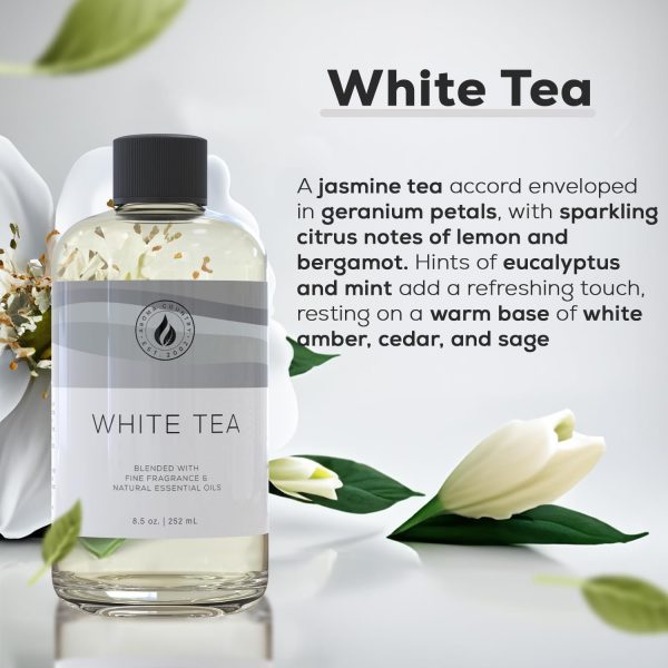 AROMA COUNTRY White Tea Luxury Essential Oils for Diffuser Oil Refill & Air Freshener Room Spray (8.5 Fl. oz.) for Reed Diffusers, Electric Diffuser Oil Machines, and Oil Warmers - Image 2