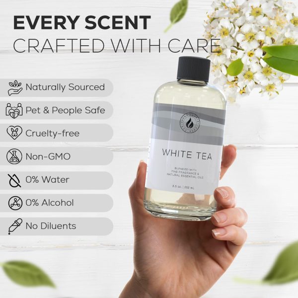 AROMA COUNTRY White Tea Luxury Essential Oils for Diffuser Oil Refill & Air Freshener Room Spray (8.5 Fl. oz.) for Reed Diffusers, Electric Diffuser Oil Machines, and Oil Warmers - Image 5