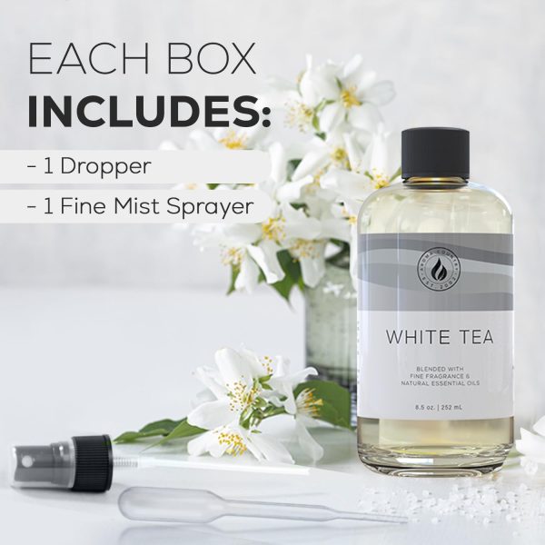 AROMA COUNTRY White Tea Luxury Essential Oils for Diffuser Oil Refill & Air Freshener Room Spray (8.5 Fl. oz.) for Reed Diffusers, Electric Diffuser Oil Machines, and Oil Warmers - Image 6