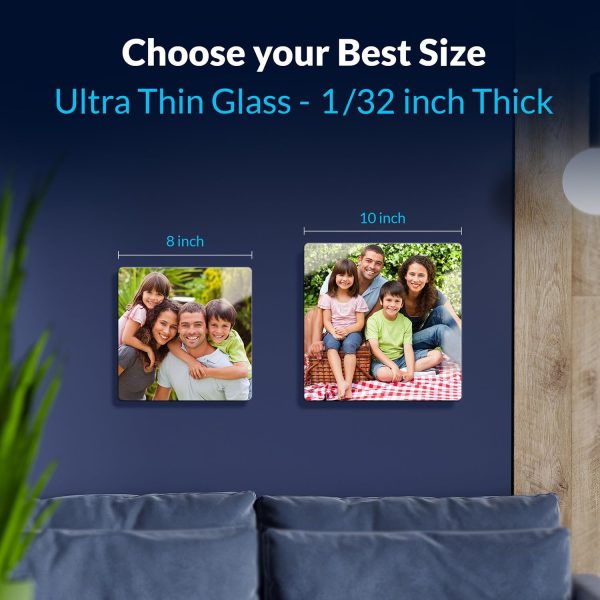 ArtPix 3D Personalized Glass Photo Frame - Peel & Stick, No Damage to Wall - Customized Gift - Custom Picture Wall Art Mix Tiles, Photo Print Gift - Image 2