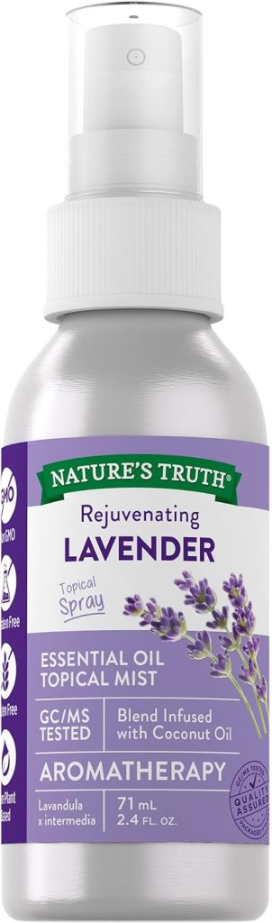 Nature's Truth Lavender Essential Oil Spray | 2.4 fl oz | for Room Aroma Mist, Topical Use, & Yoga