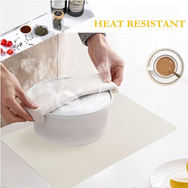 Placemats Set of 6, Faux Leather Place Mats with Coasters, Waterproof, Stain Resistant, Heat Resistant, Easy to Clean Table Mats for Dining Table and Decor (Set of 6, Rectangle Cream White) - Image 3
