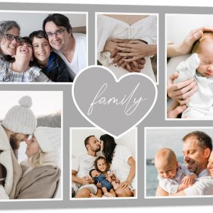 ZXHYWYM Multi Image Print Photo Collage Personalized Pictures On Canvas Custom Canvas Collage Prints With Your 6 Photos Customized Wall Art Framed (B4, (8.00" x 12.00"))