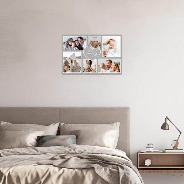 ZXHYWYM Multi Image Print Photo Collage Personalized Pictures On Canvas Custom Canvas Collage Prints With Your 6 Photos Customized Wall Art Framed (B4, (8.00" x 12.00")) - Image 3