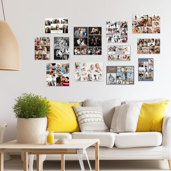 ZXHYWYM Multi Image Print Photo Collage Personalized Pictures On Canvas Custom Canvas Collage Prints With Your 6 Photos Customized Wall Art Framed (B4, (8.00" x 12.00")) - Image 4